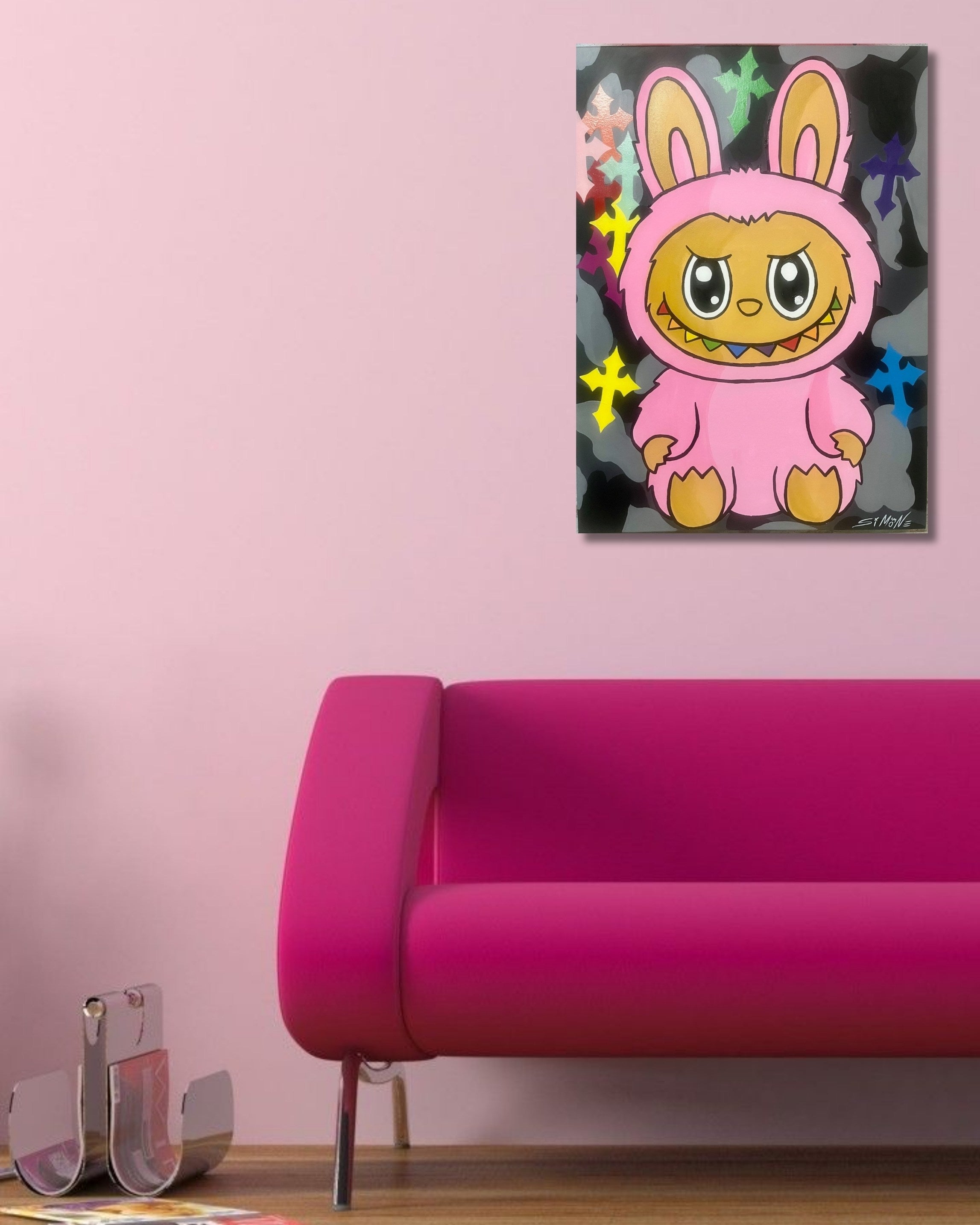 PopArt Labubu Style on canvas - Original Art - Free shipping IT/FR