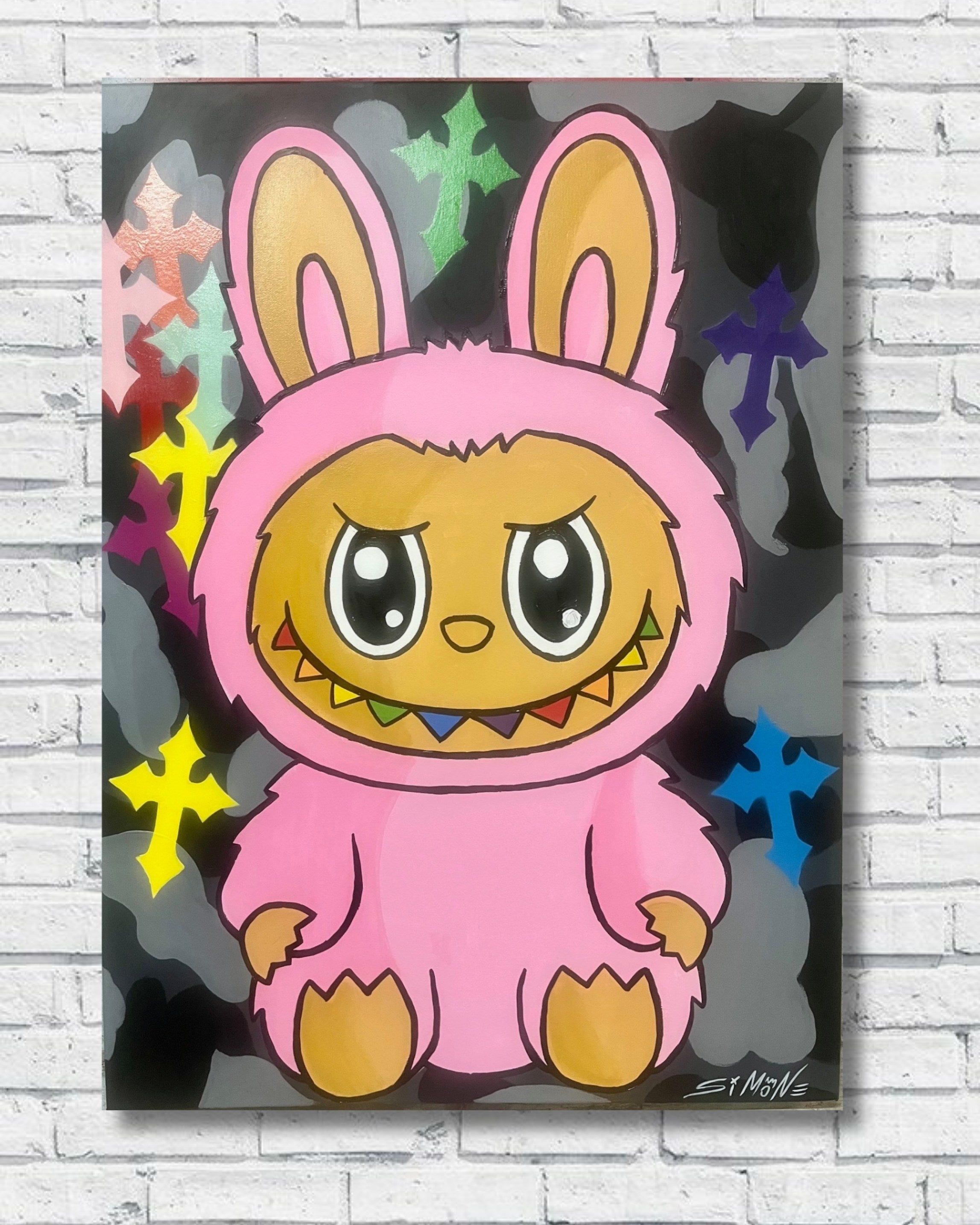 PopArt Labubu Style on canvas - Original Art - Free shipping IT/FR