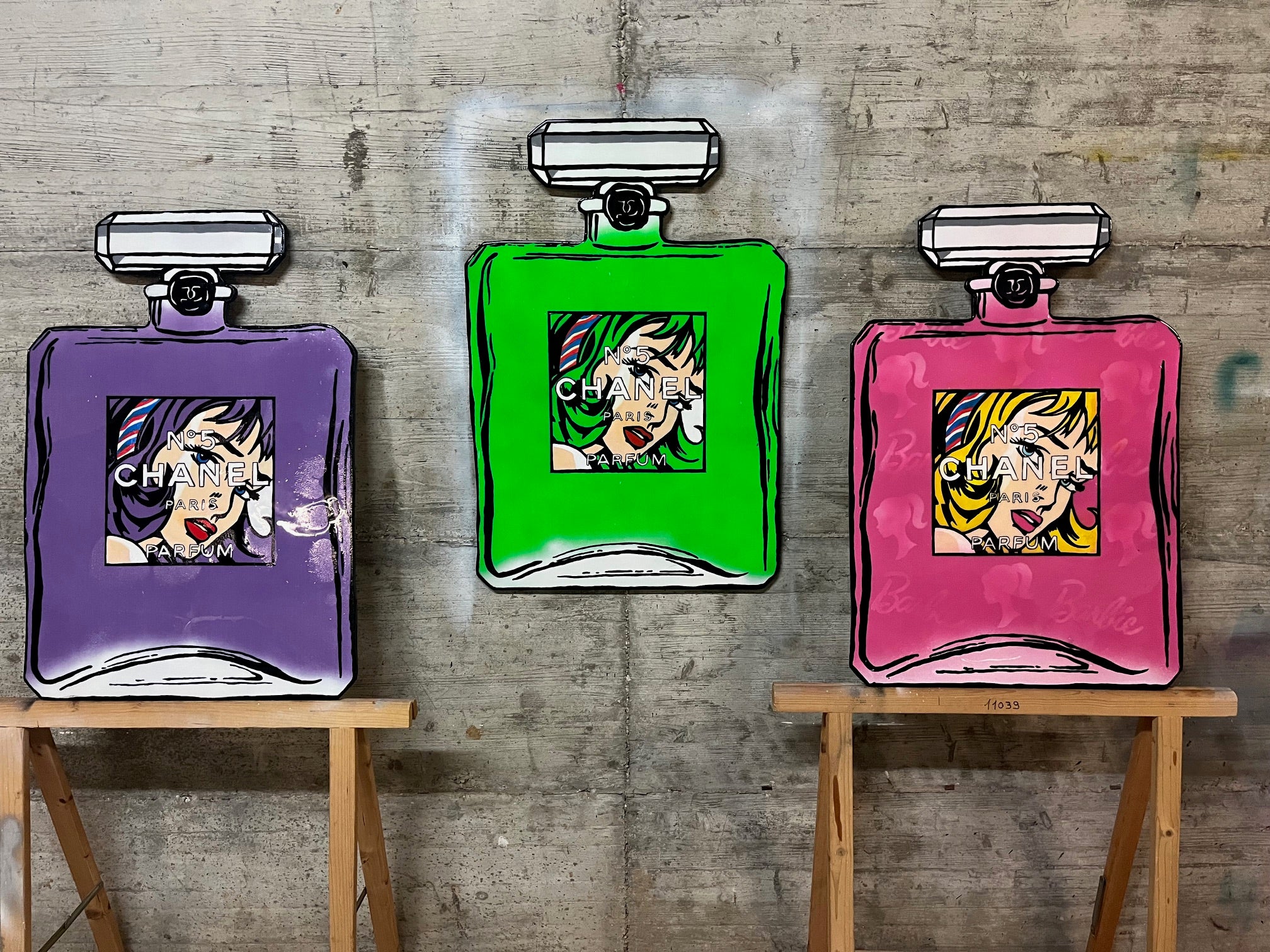 PopArt Chanel on wood - Single Work Original Art -Free shipping IT