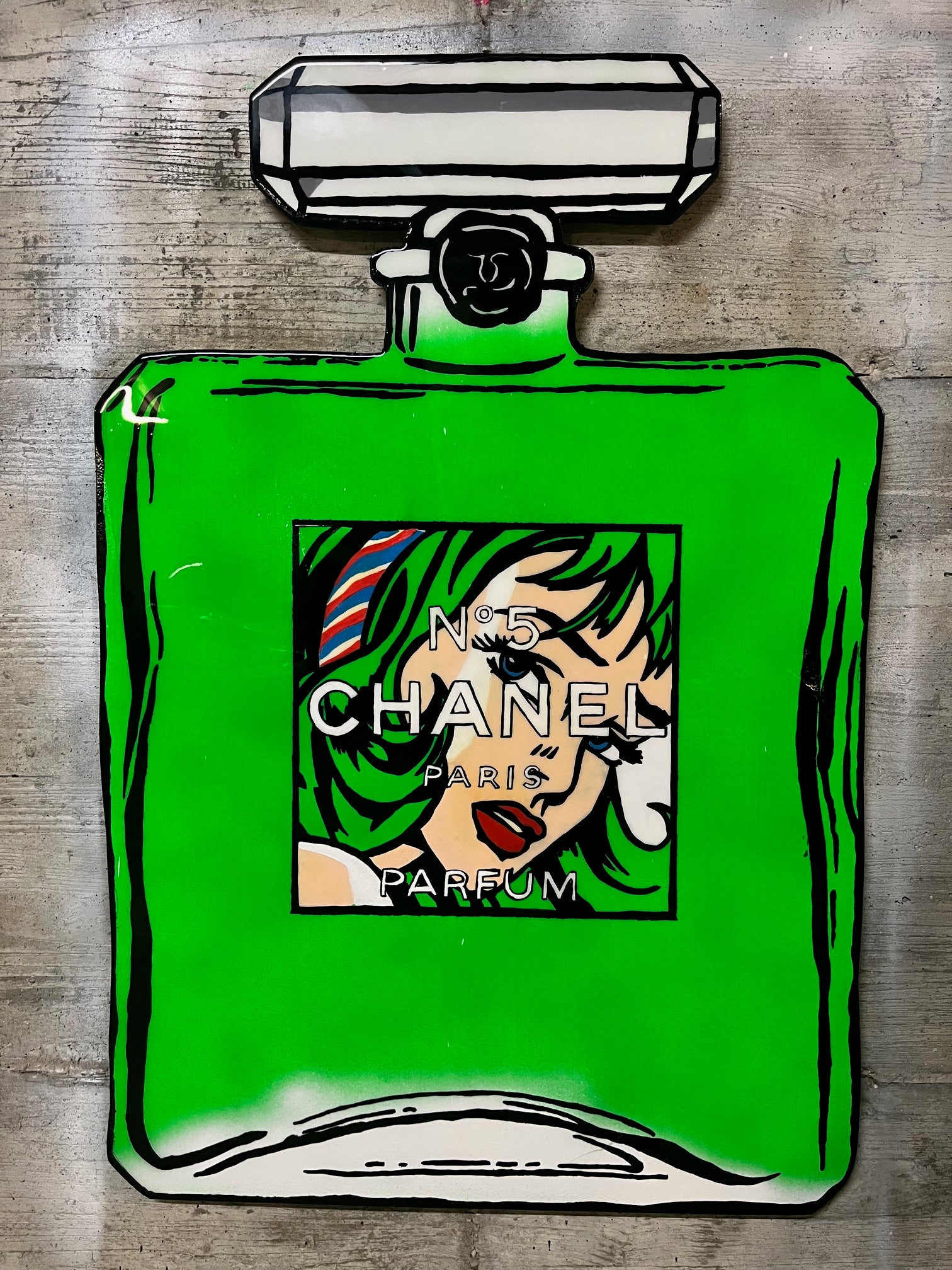 PopArt Chanel on wood - Single Work Original Art -Free shipping IT