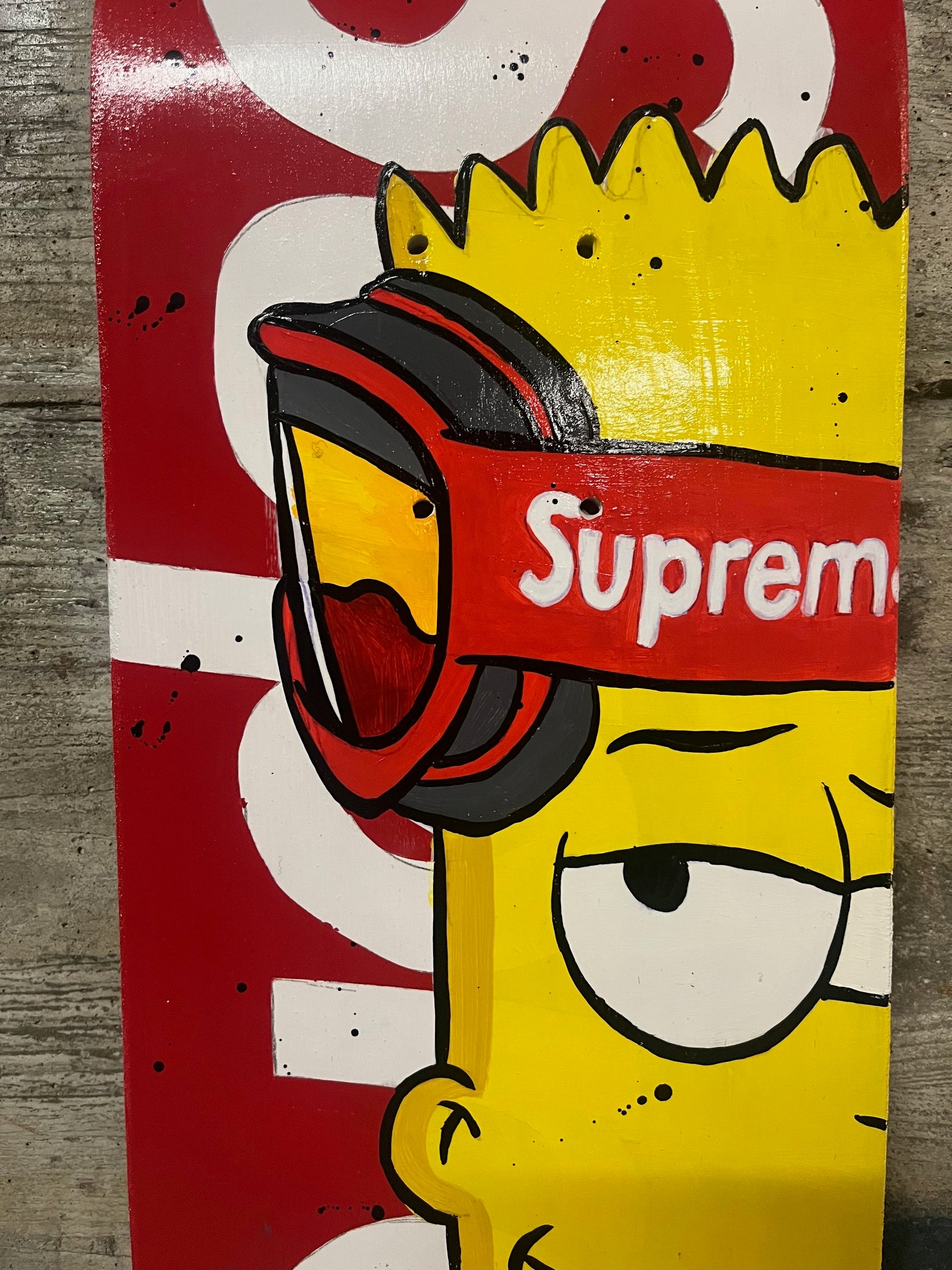 Supreme Bart Simpson Supreme Canvas Wall Art Colorful Graffiti