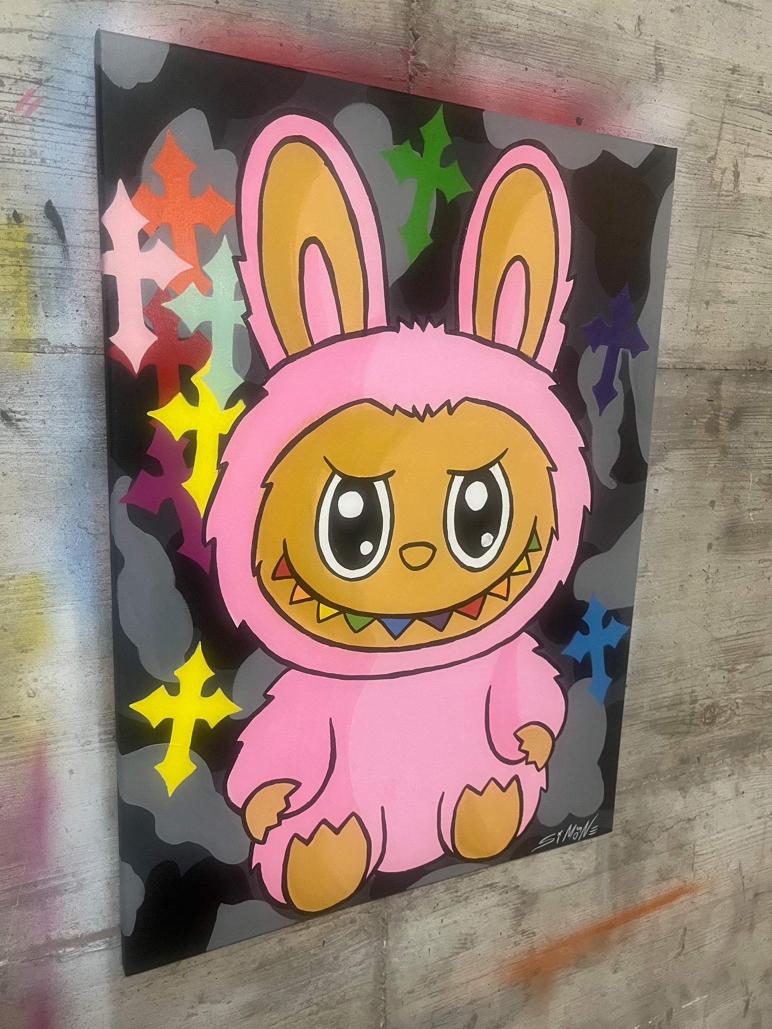 PopArt Labubu Style on canvas - Original Art - Free shipping IT/FR